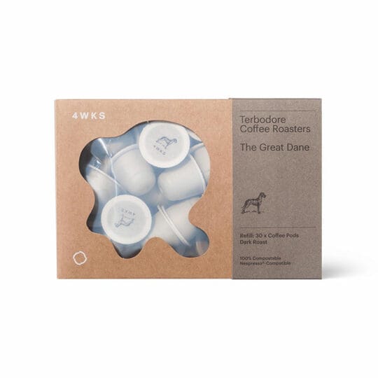 Terbodore Coffee Roasters 30 coffee pods packaging