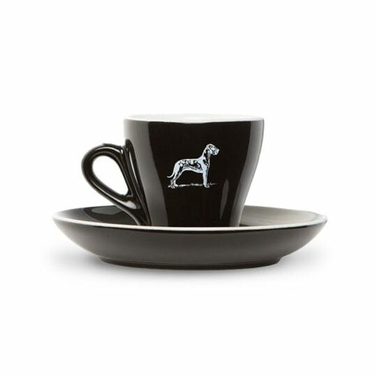 Black Coffee cup set with Great Dane Dog logo - Terodore