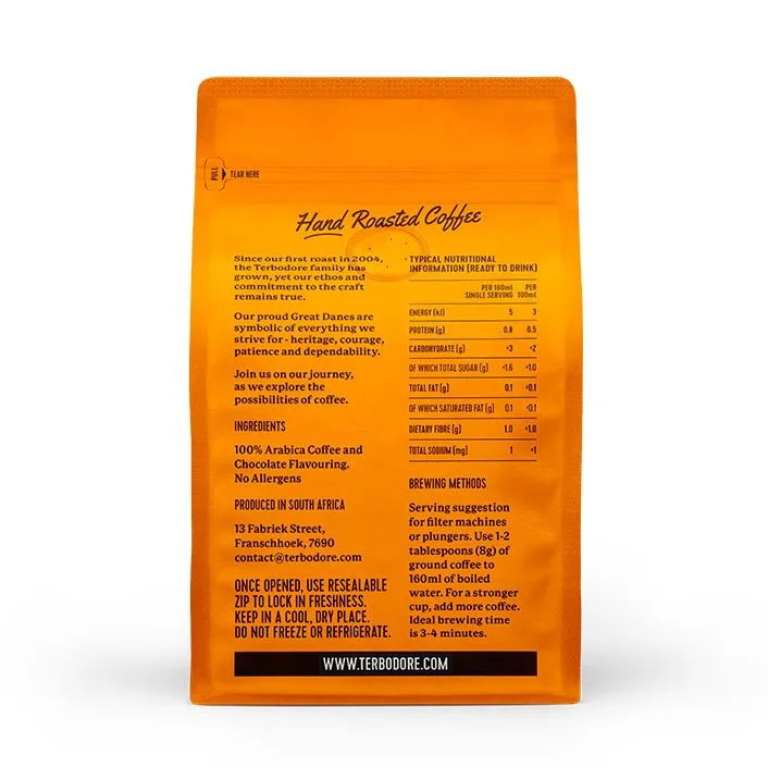 Terbodore Dutch Chocolate Coffee Bag - back